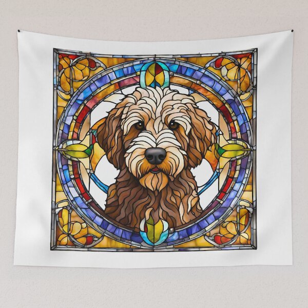 Item preview, Stained Glass Labradoodle designed and sold by Fredster1966.