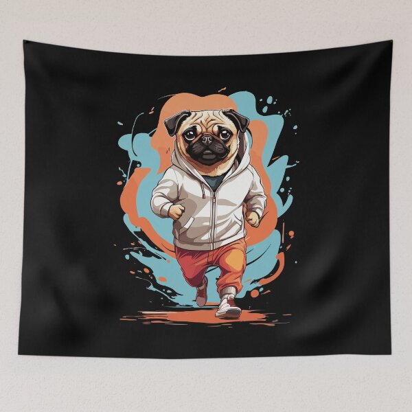 Item preview, Pug Dog Streetwear Jogging Aesthetic Fitness designed and sold by LuminOrb.