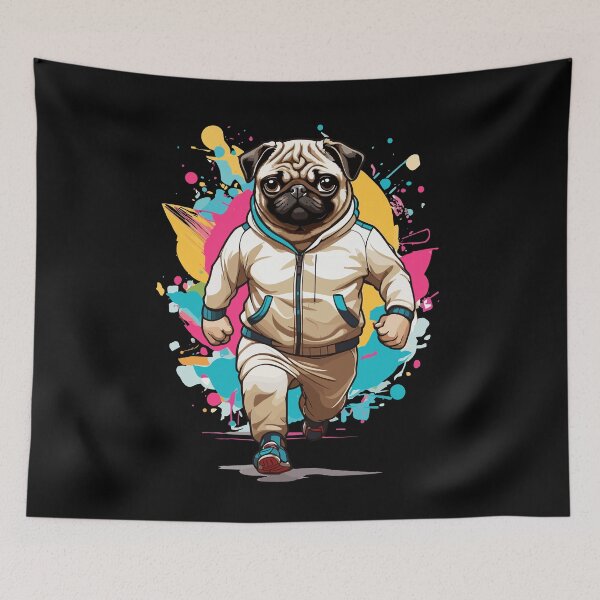 Item preview, Pug Dog Streetwear Jogging Aesthetic Look designed and sold by LuminOrb.