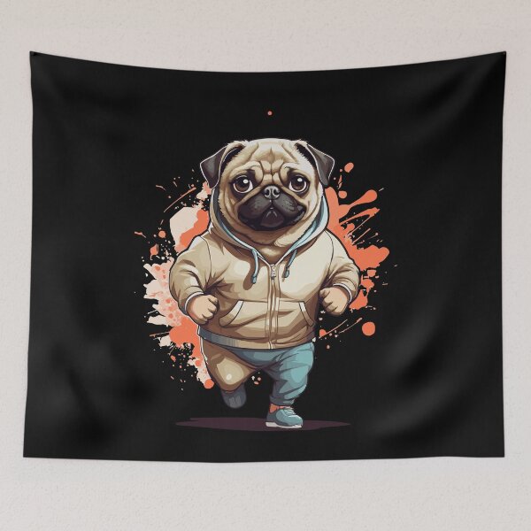 Item preview, Pug Dog Streetwear Jogging Aesthetic Style designed and sold by LuminOrb.
