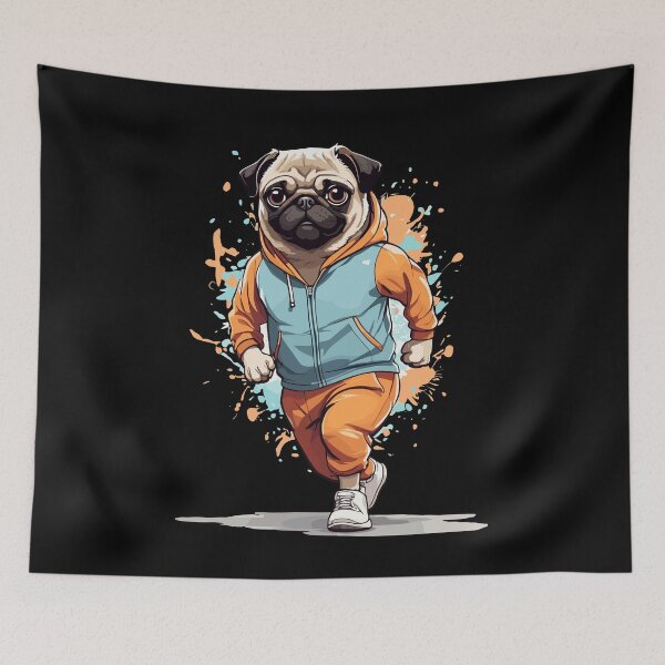Item preview, Pug Dog Streetwear Fitness Design designed and sold by LuminOrb.
