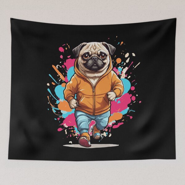 Item preview, Pug Dog Streetwear Aesthetic Fitness Look designed and sold by LuminOrb.