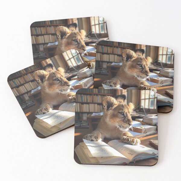 Item preview, the studious lion designed and sold by EdicionesJML.
