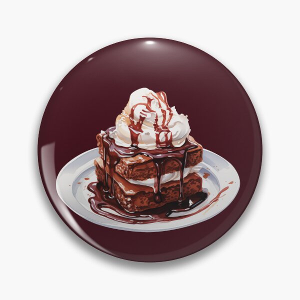 Item preview, Chocolate Fudge Brownie With Vanilla Ice Cream And Chocolate Sauce designed and sold by Alicia Chee.