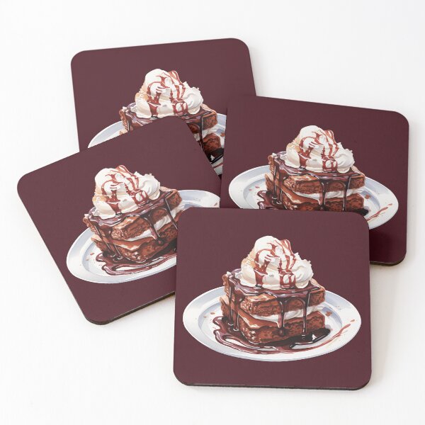Item preview, Chocolate Fudge Brownie With Vanilla Ice Cream And Chocolate Sauce designed and sold by Alicia Chee.