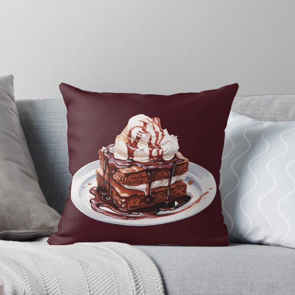 Item preview, Chocolate Fudge Brownie With Vanilla Ice Cream And Chocolate Sauce designed and sold by Alicia Chee.