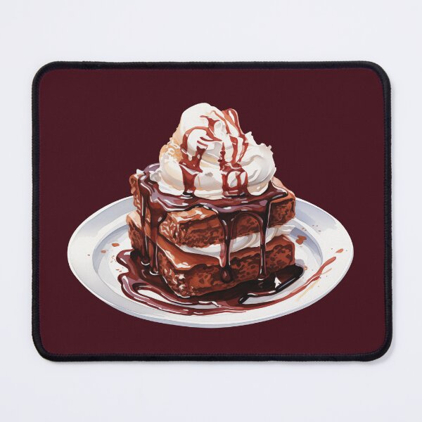 Item preview, Chocolate Fudge Brownie With Vanilla Ice Cream And Chocolate Sauce designed and sold by Alicia Chee.