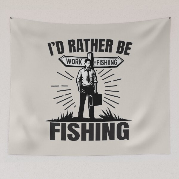 Item preview, I'd Rather Be Fishing - Funny Fisherman Graphic designed and sold by Daqomm.