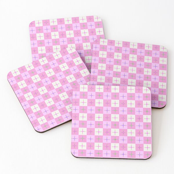 Item preview, Colorful Crosses on Pink and White Gingham -Hand drawn crosses - Repeating Pattern designed and sold by Victoria Rose.