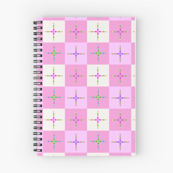 Item preview, Colorful Crosses on Pink and White Gingham -Hand drawn crosses - Repeating Pattern designed and sold by Victoria Rose.
