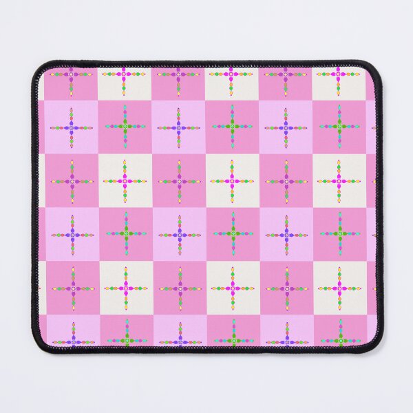 Item preview, Colorful Crosses on Pink and White Gingham -Hand drawn crosses - Repeating Pattern designed and sold by Victoria Rose.