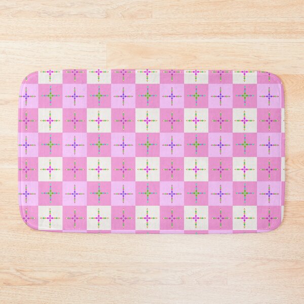 Item preview, Colorful Crosses on Pink and White Gingham -Hand drawn crosses - Repeating Pattern designed and sold by Victoria Rose.