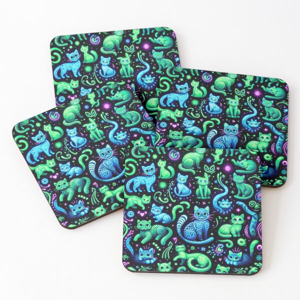 Item preview, Cute Cats: Psychedelic Neon Cat Background designed and sold by Fantasy Masterpiece.