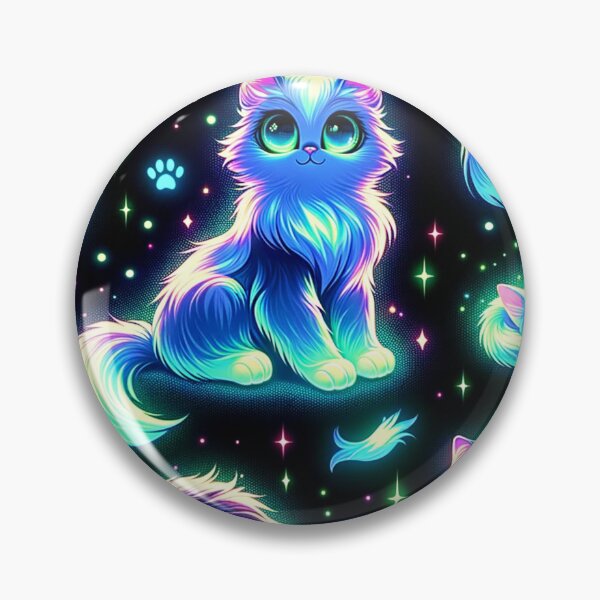 Item preview, Psychedelic Cat: Cute Neon Cats Pattern designed and sold by Fantasy Masterpiece.