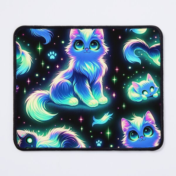 Item preview, Psychedelic Cat: Cute Neon Cats Pattern designed and sold by Fantasy Masterpiece.