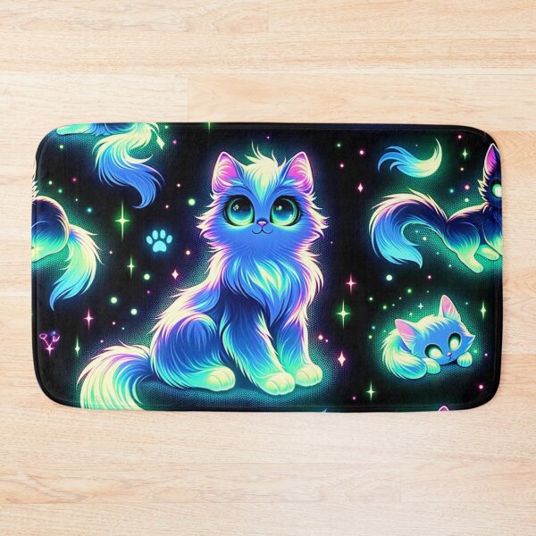 Item preview, Psychedelic Cat: Cute Neon Cats Pattern designed and sold by Fantasy Masterpiece.