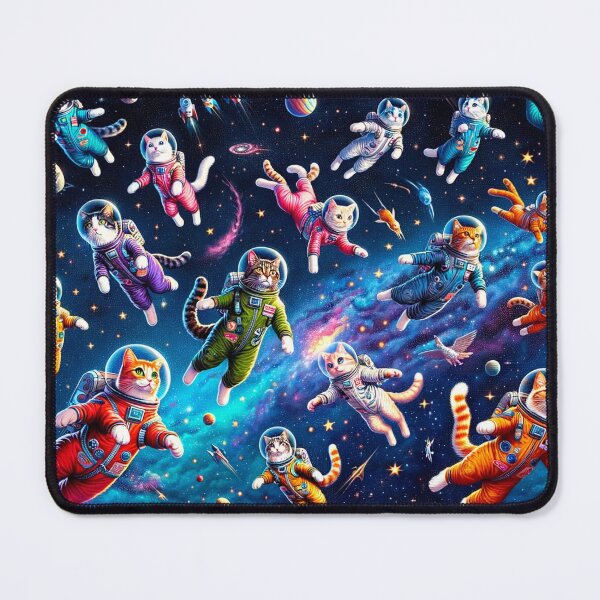 Item preview, Space Cats: Colorful Celestial Cat Pattern designed and sold by Fantasy Masterpiece.