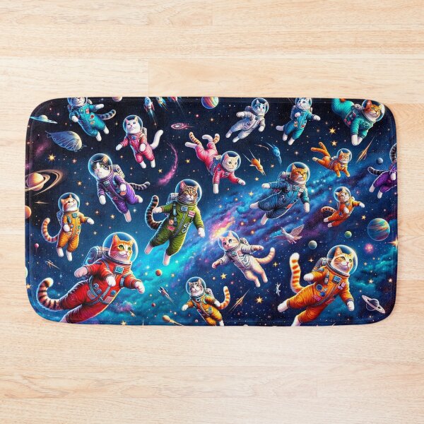 Item preview, Space Cats: Colorful Celestial Cat Pattern designed and sold by Fantasy Masterpiece.