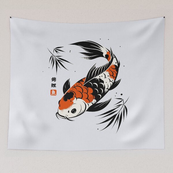 Item preview, Japanese Koi Fish Graphic With Chinese Character designed and sold by Daqomm.