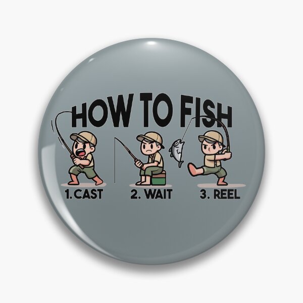 Item preview, Cast Wait Reel: How To Fish Funny Graphic designed and sold by Daqomm.