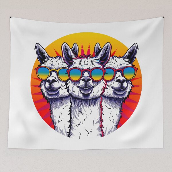 Item preview, 3 alpacas with sunglasses, llamas designed and sold by GabbyKI261.