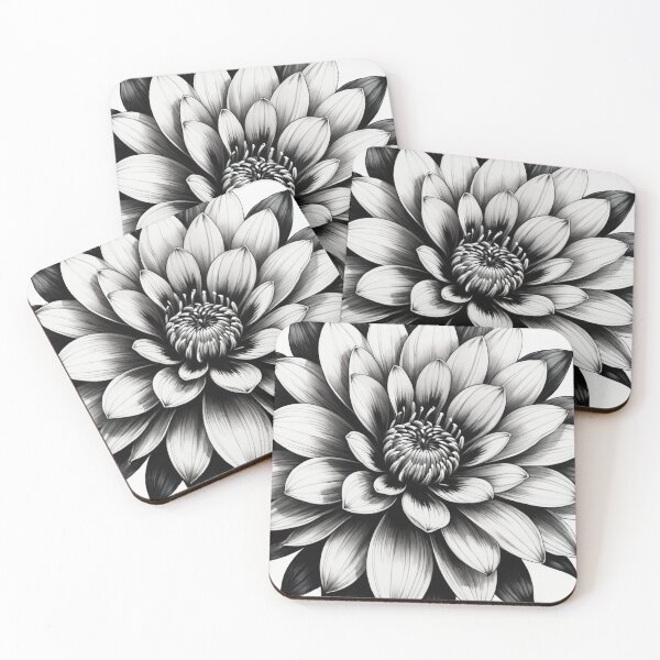Item preview, Black and White Flower Ink Tattoo Close-up designed and sold by FamousNameless.