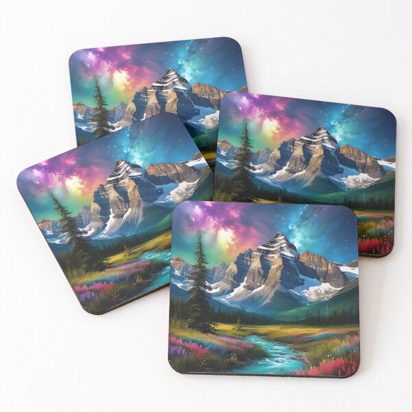 Item preview, Majestic Mountain River Beneath A Colorful Sky designed and sold by TheArtOfPat.