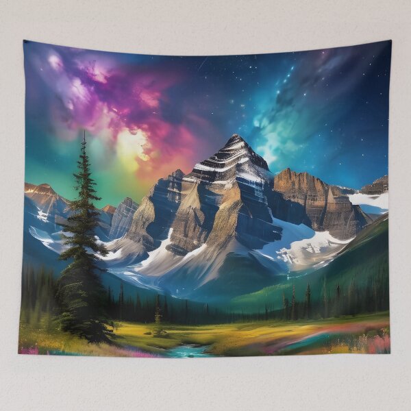 Item preview, Majestic Mountain River Beneath A Colorful Sky designed and sold by TheArtOfPat.