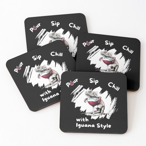 Item preview, Pour Sip Chill with Iguana Style designed and sold by NatureStyle555.