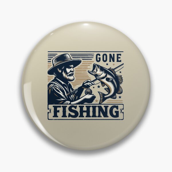 Artikelvorschau, Gone Fishing - Coole Vintage Bass Fishing Grafik entworfen und verkauft von Daqomm.