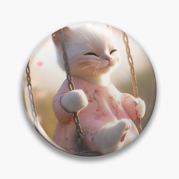Artikelvorschau, Frühlingsglück: Weiße Katze auf Schaukel entworfen und verkauft von Dreamsinpastel.