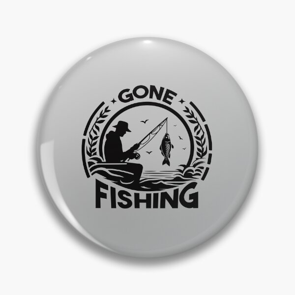 Artikelvorschau, Gone Fishing - Vintage Meerwasserbarsch-Angelgrafik entworfen und verkauft von Daqomm.