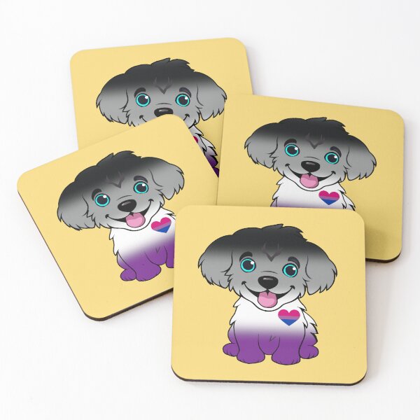 Item preview, Cute Asexual Biromantic Pride Flag Puppy, Subtle Ace Biromantic Kawaii Dog Design designed and sold by Travelslightly.