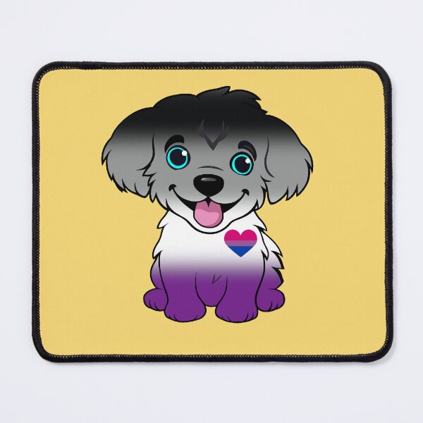 Item preview, Cute Asexual Biromantic Pride Flag Puppy, Subtle Ace Biromantic Kawaii Dog Design designed and sold by Travelslightly.