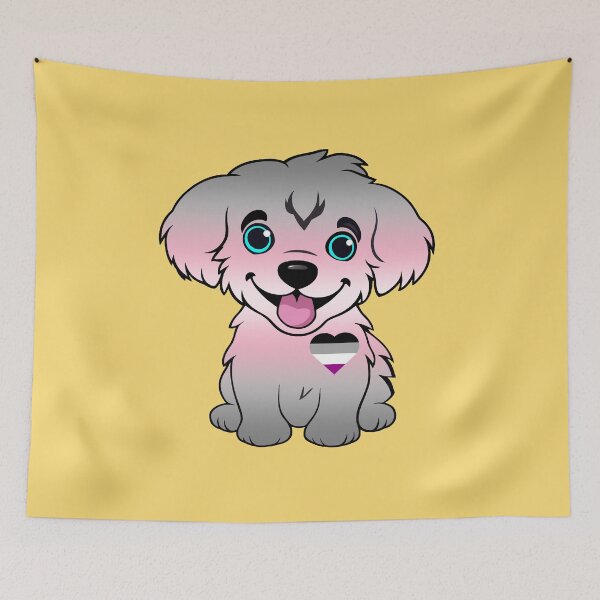 Item preview, Cute Asexual Demigirl Pride Flag Puppy, Subtle Ace Demigirl Kawaii Dog Design designed and sold by Travelslightly.