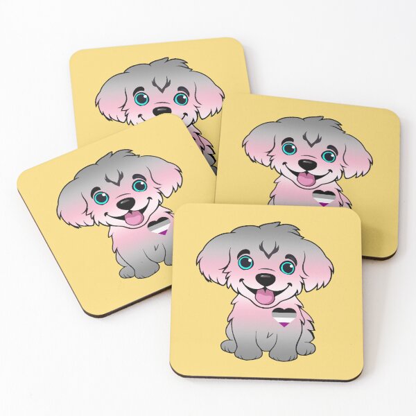 Item preview, Cute Asexual Demigirl Pride Flag Puppy, Subtle Ace Demigirl Kawaii Dog Design designed and sold by Travelslightly.