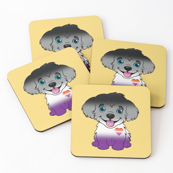 Item preview, Cute Asexual Lesbian Pride Flag Puppy, Subtle Ace Lesbian Kawaii Dog Design designed and sold by Travelslightly.