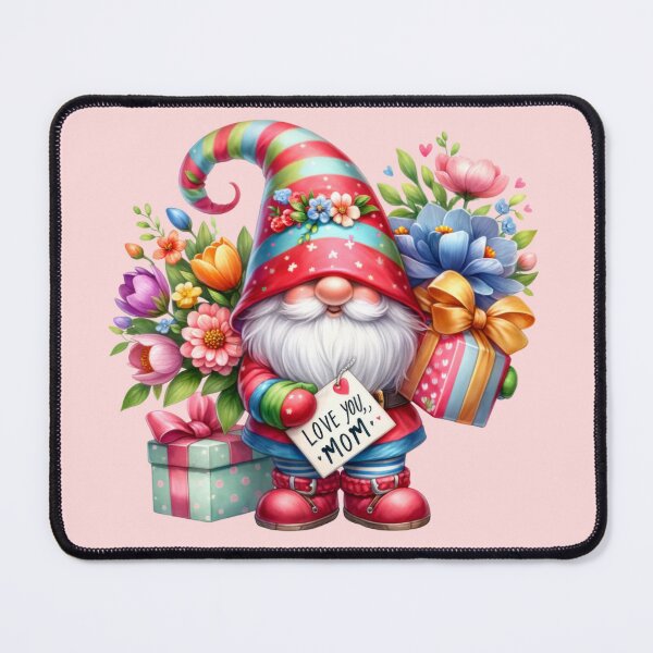 Item preview, Gnome Holding Flowers and Gifts for Mom designed and sold by ImagineCorner.
