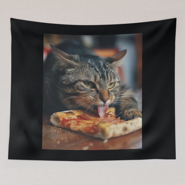 Item preview, Cat eating pizza designed and sold by KusyArt.