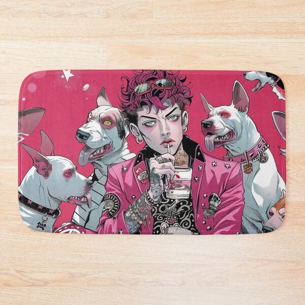 Item preview, Pink Punk Boy with Vivid Tattoos: Stylized Manga Pop Art designed and sold by 33wolvesdesigns.