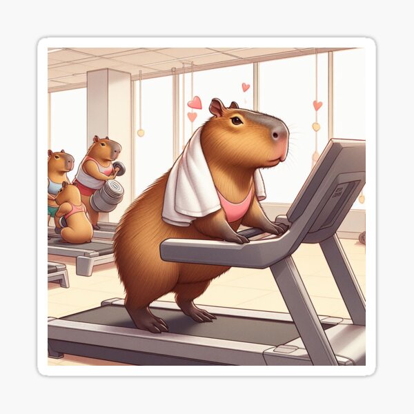 Vista previa del artículo con la obra «Carpincho en Gym3», diseñado y vendido por Capybara Art Lover.