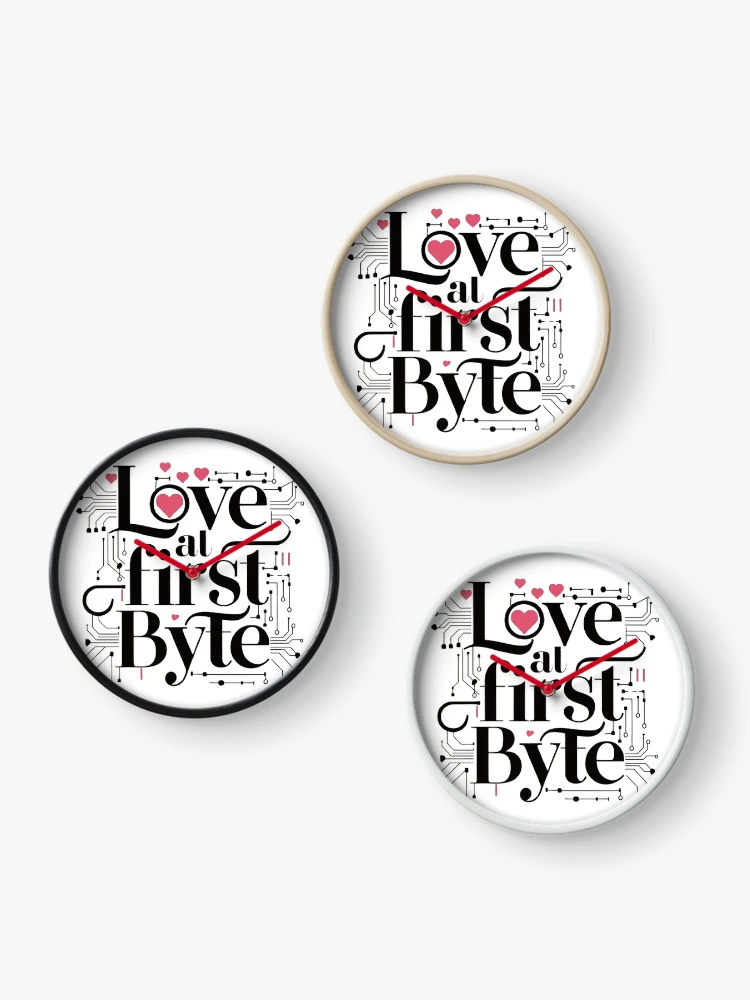 Thumbnail 3 of 4, Clock, Love at First Byte designed and sold by softwaretesting.