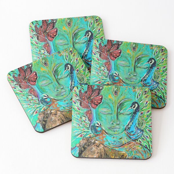 Item preview, Buddha with spirit animals painting. designed and sold by SmallTalkstudio.