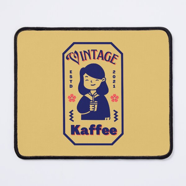 Item preview, Vintage - Kaffee | Girl Holding Coffee Illustration | Yellow Background designed and sold by RM-Journey.