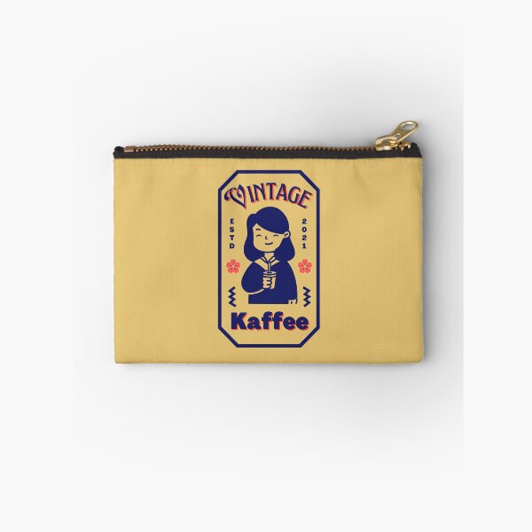 Item preview, Vintage - Kaffee | Girl Holding Coffee Illustration | Yellow Background designed and sold by RM-Journey.