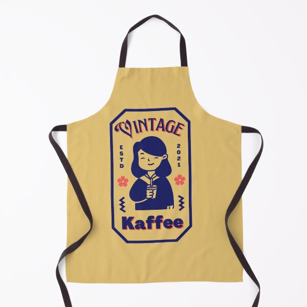 Item preview, Vintage - Kaffee | Girl Holding Coffee Illustration | Yellow Background designed and sold by RM-Journey.