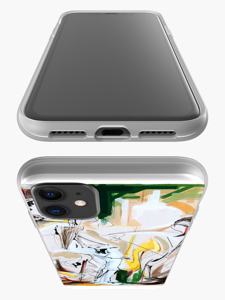 Alternate view of Expressive Musicians Playing Cello Flute Accordion Saxophone Drawing iPhone Case & Cover
