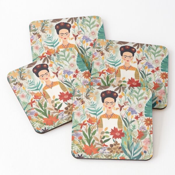Item preview, Frida Kahlo in Floral Watercolor 1 designed and sold by FlaskLab.