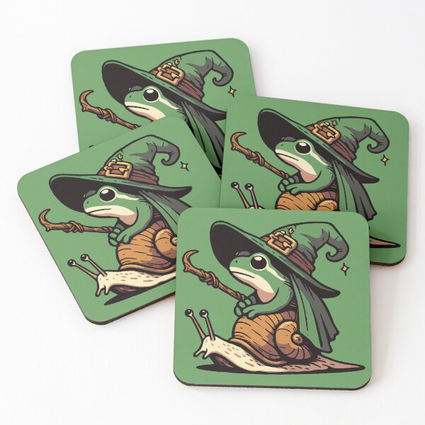 Item preview, Kawaii Witchy Frog Travel on Snail designed and sold by TomFrontierArt.