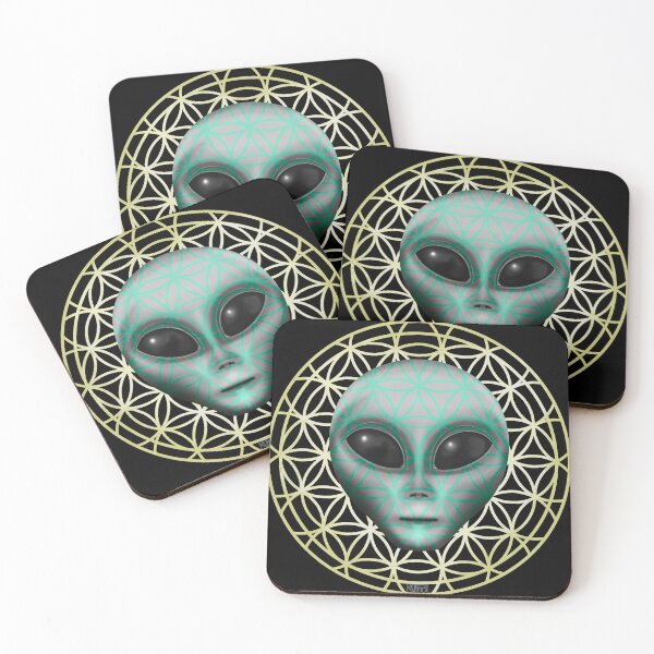 Item preview, Grey Alien on Flower of Life Symbol  designed and sold by KateVanFloofno1.